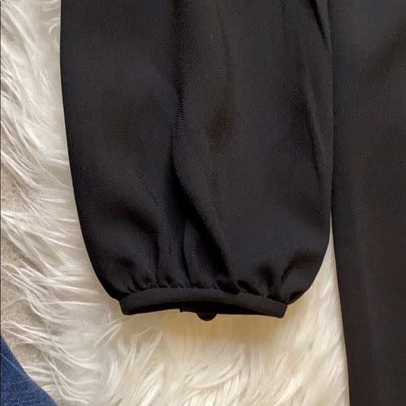 Loft Petites Black Dress, Sheer at Neck w/ ruffle - Picture 5 of 12